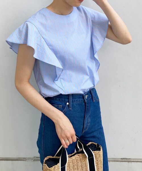 OPAQUE.CLIP（オペークドットクリップ）の「◆フリルスリーブブラウス【マルチファンクション/WEB限定サイズ】（シャツ/ブラウス・レディース・ブラック/レンガ/グリーン系その他4/ホワイト系/ブルー系7・40/38/42/36）」の22枚目の写真