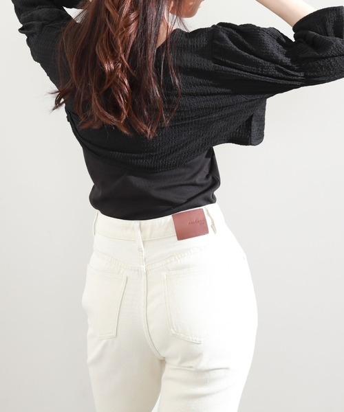 archives（アルシーヴ）の「カラーデニムセミフレアパンツ（デニムパンツ・レディース・ブラウン/ピンク/アイボリー・SMALL/MEDIUM）」の13枚目の写真