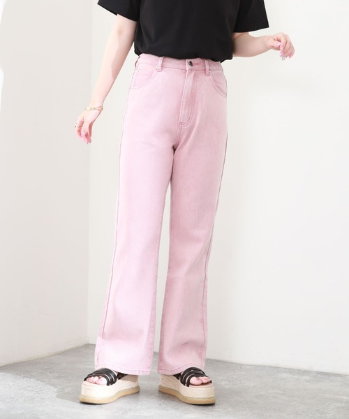 archives（アルシーヴ）の「カラーデニムセミフレアパンツ（デニムパンツ・レディース・ブラウン/ピンク/アイボリー・SMALL/MEDIUM）」の9枚目の写真