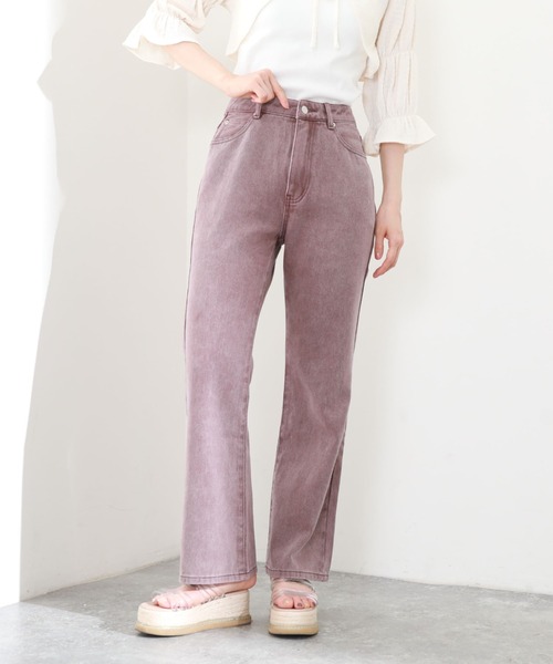 archives（アルシーヴ）の「カラーデニムセミフレアパンツ（デニムパンツ・レディース・ブラウン/ピンク/アイボリー・SMALL/MEDIUM）」の15枚目の写真