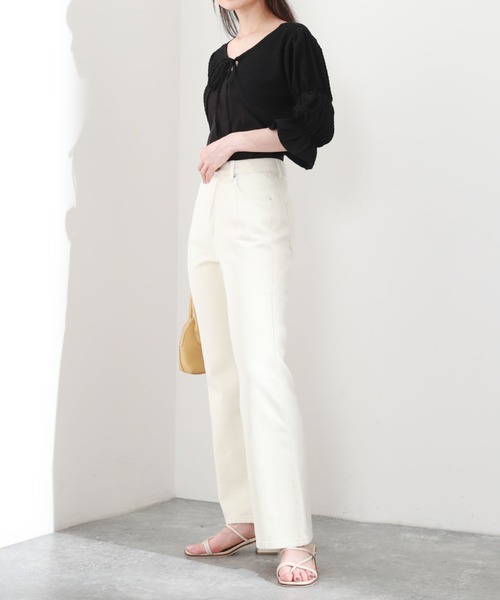 archives（アルシーヴ）の「カラーデニムセミフレアパンツ（デニムパンツ・レディース・ブラウン/ピンク/アイボリー・SMALL/MEDIUM）」の20枚目の写真