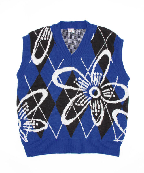 HOOK（フック）の「【HOOK】アーガイルチェックと花柄ニットベスト