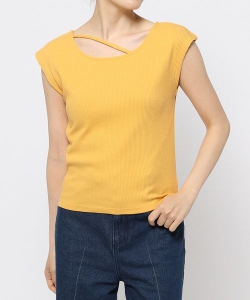mysty woman(ミスティウーマン)の「ストリング2WAYプルオーバー 352406(Tシャツ/カットソー・レディース・ブラック/オフホワイト/イエロー・FREE)」の14枚目の写真