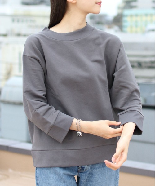 handvaerk(ハンドバーク)の「HANDVAERK/ハンドバーク 3/4スリーブスウェット 3/4 SLEEVE SWEAT #0112(スウェット・レディース・ライトベージュ/チャコールグレー/ブラック・S)」の3枚目の写真