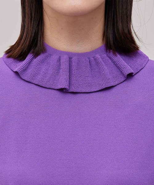 ROPE'（ロペ）の「【秋の新作】フリルカラー5分袖ニット（ニット/セーター・レディース・ブラック/ベージュ/パープル・38）」の13枚目の写真