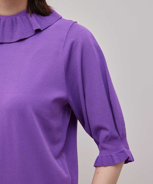 ROPE'（ロペ）の「【秋の新作】フリルカラー5分袖ニット（ニット/セーター・レディース・ブラック/ベージュ/パープル・38）」の18枚目の写真