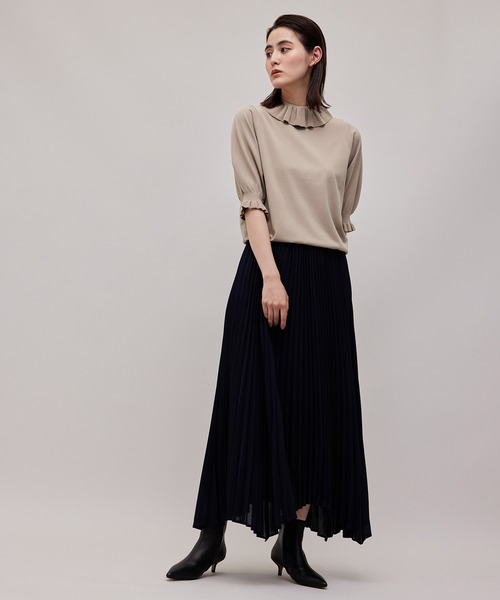 ROPE'（ロペ）の「【秋の新作】フリルカラー5分袖ニット（ニット/セーター・レディース・ブラック/ベージュ/パープル・38）」の11枚目の写真