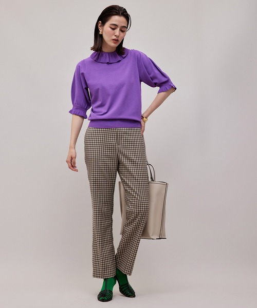 ROPE'（ロペ）の「【秋の新作】フリルカラー5分袖ニット（ニット/セーター・レディース・ブラック/ベージュ/パープル・38）」の19枚目の写真