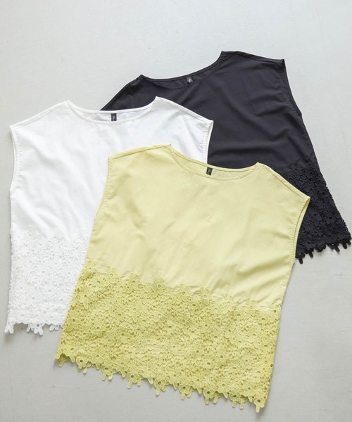 SUGAR BISKET(シュガービスケット)の「花柄レースフレンチスリーブトップス(Tシャツ/カットソー・レディース・ホワイト/グリーン/ブラック・FREE)」の8枚目の写真