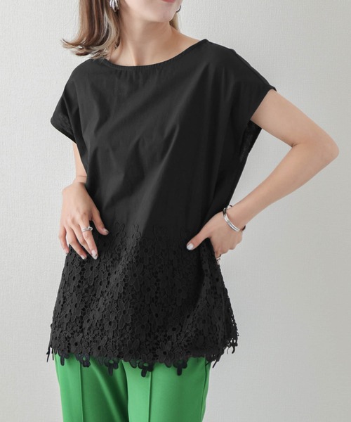 SUGAR BISKET(シュガービスケット)の「花柄レースフレンチスリーブトップス(Tシャツ/カットソー・レディース・ホワイト/グリーン/ブラック・FREE)」の20枚目の写真