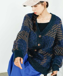 カーディガン/ボレロ（グリーン・カーキ/緑色系・チェック柄