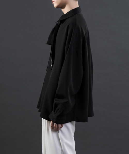 Adoon plain（アドーンプレーン）の「【Special edition】2way花柄刺繍ボウタイシャツ（シャツ/ブラウス・メンズ・ホワイト/ブラック・MEDIUM/LARGE）」の21枚目の写真