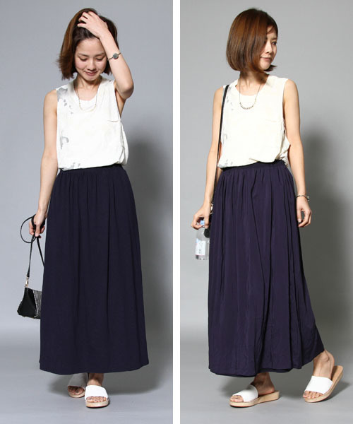 AMERICAN RAG CIE（アメリカンラグシー）の「リバーシブルマキシスカート（スカート・レディース・ライトグレー/ネイビー/ライトブルー・FREE）」の3枚目の写真