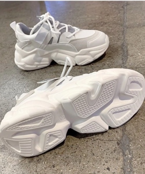 Burner(バーナー)の「【OKUOKU 0909】メッシュデザイン 厚底ダッドスニーカー oku-shoes-131-25(スニーカー・レディース・ホワイト系その他/ホワイト系その他2・36/38/40)」の4枚目の写真