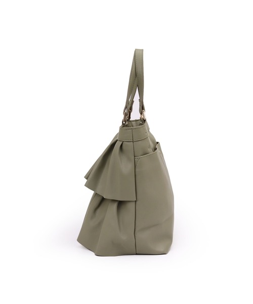 MIAN （ミアン）の「フリル2wayトートバッグ（トートバッグ・レディース・セージグリーン/グレイッシュベージュ/ブラウン/ブラック・FREE）」の18枚目の写真