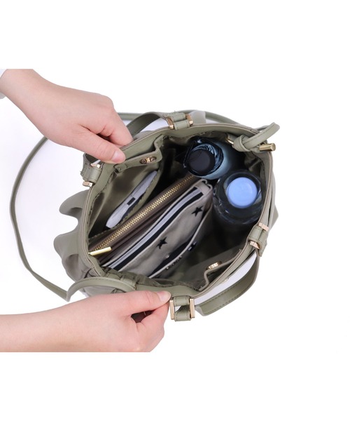 MIAN （ミアン）の「フリル2wayトートバッグ（トートバッグ・レディース・セージグリーン/グレイッシュベージュ/ブラウン/ブラック・FREE）」の20枚目の写真