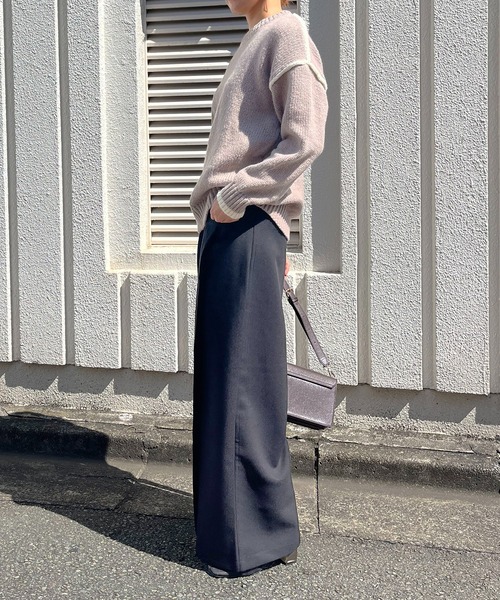 Jewelobe（ジュエローブ）の「バイカラーニットプルオーバー（ニット/セーター・レディース・アイボリー/モカ/チャコールグレー・FREE）」の5枚目の写真
