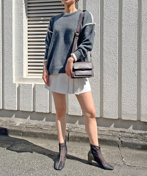 Jewelobe（ジュエローブ）の「バイカラーニットプルオーバー（ニット/セーター・レディース・アイボリー/モカ/チャコールグレー・FREE）」の13枚目の写真