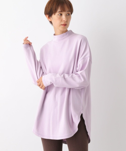 LEPSIM（レプシィム）の「スソラウンドハイネックプルオーバー　157279（Tシャツ/カットソー・レディース・ラベンダー/オフホワイト/ブラック・FREE）」の3枚目の写真