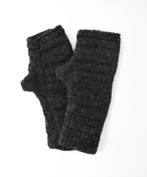 Calimar（カリマール）の「【Calimar/カリマール】ALPACA/NYLON CABLE MITON:ケーブルミトン（手袋・レディース・チャコールグレー/ブラウン系その他/ライトグレー・FREE）」の4枚目の写真