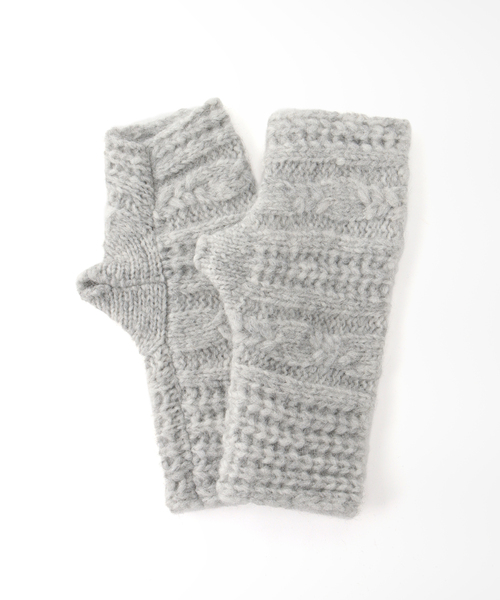 Calimar（カリマール）の「【Calimar/カリマール】ALPACA/NYLON CABLE MITON:ケーブルミトン（手袋・レディース・チャコールグレー/ブラウン系その他/ライトグレー・FREE）」の14枚目の写真