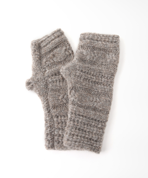 Calimar（カリマール）の「【Calimar/カリマール】ALPACA/NYLON CABLE MITON:ケーブルミトン（手袋・レディース・チャコールグレー/ブラウン系その他/ライトグレー・FREE）」の12枚目の写真