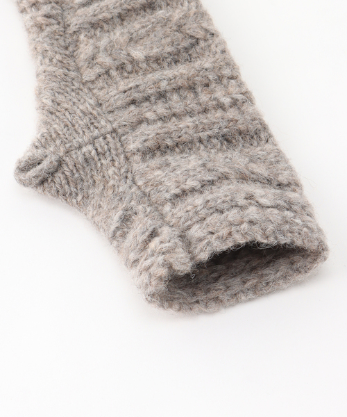 Calimar（カリマール）の「【Calimar/カリマール】ALPACA/NYLON CABLE MITON:ケーブルミトン（手袋・レディース・チャコールグレー/ブラウン系その他/ライトグレー・FREE）」の18枚目の写真