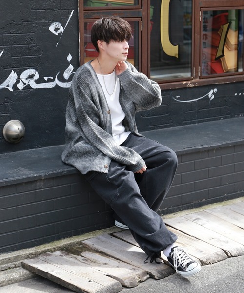 SPINNS（スピンズ）の「【ゆったりシルエット】グラデーション カラーカーディガン（カーディガン/ボレロ・メンズ・グリーン/ブラック/レインボー・ONESIZE）」の18枚目の写真