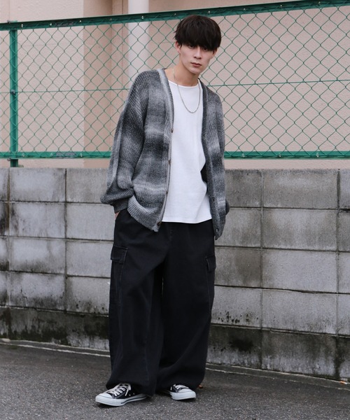 SPINNS（スピンズ）の「【ゆったりシルエット】グラデーション カラーカーディガン（カーディガン/ボレロ・メンズ・グリーン/ブラック/レインボー・ONESIZE）」の9枚目の写真