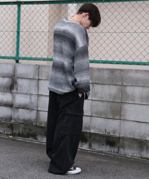 SPINNS（スピンズ）の「【ゆったりシルエット】グラデーション カラーカーディガン（カーディガン/ボレロ・メンズ・グリーン/ブラック/レインボー・ONESIZE）」の6枚目の写真