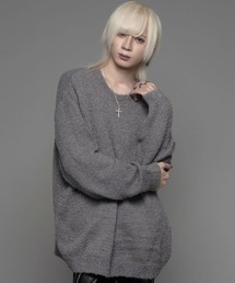 ナンバーナイン ゆるふわニット グレー エアリーファーフェザーヤーン セーター WESTSEA セーター ニット フェザーヤーン アブストラクト柄