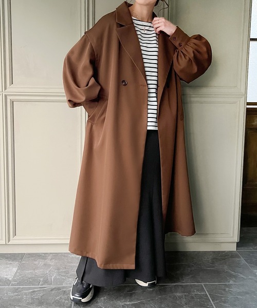 junoah(ジュノア)の「袖取り外し可能2wayボリュームスリーブトレンチコート(トレンチコート・レディース・キャメル/ブラウン/ブラック・MEDIUM/LARGE/X-LARGE)」の16枚目の写真