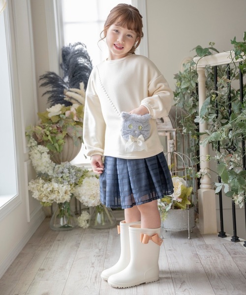 Catherine Cottage(キャサリンコテージ)の「サイドリボンレインブーツ(レインシューズ・キッズ・ネイビー系2/ネイビー系1/ライラック/サックスブルー/ミント/オフホワイト/ピンク・16/20/18/22/17/21/19/23)」の18枚目の写真