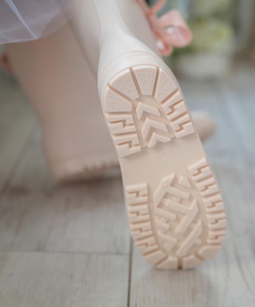 Catherine Cottage(キャサリンコテージ)の「サイドリボンレインブーツ(レインシューズ・キッズ・ネイビー系2/ネイビー系1/ライラック/サックスブルー/ミント/オフホワイト/ピンク・16/20/18/22/17/21/19/23)」の16枚目の写真