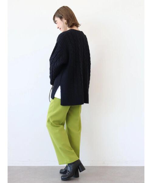 AMERICAN HOLIC（アメリカンホリック）の「ざっくりＶネックケーブルニットプルオーバー（ニット/セーター・レディース・ピンク/ライトグレー系2/アイボリー/ネイビー/サックスブルー・M/L）」の17枚目の写真