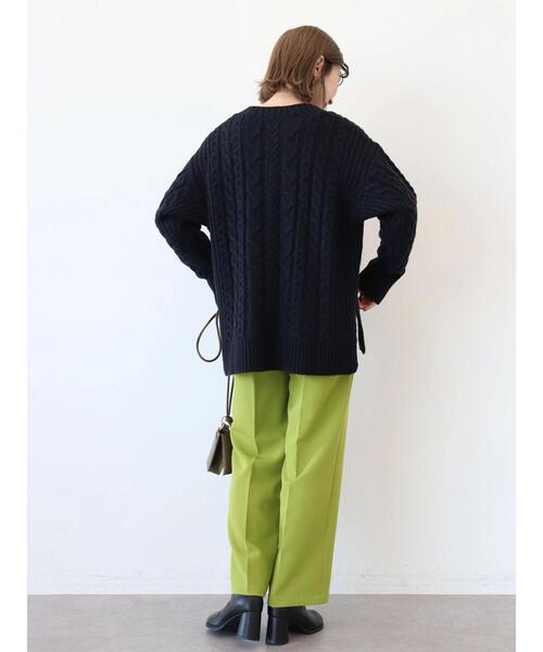 AMERICAN HOLIC（アメリカンホリック）の「ざっくりＶネックケーブルニットプルオーバー（ニット/セーター・レディース・ピンク/ライトグレー系2/アイボリー/ネイビー/サックスブルー・M/L）」の18枚目の写真