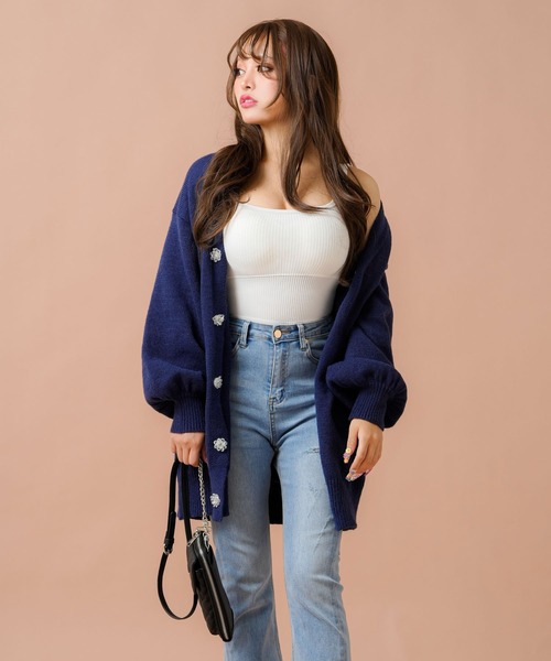 ばあば様 TO BE CHIC 大きいサイズ カーディガン ボレロ ビジュー フラワー刺しゅうコンビ ボレロ(トップス)｜TO BE CHIC(トゥー ビー