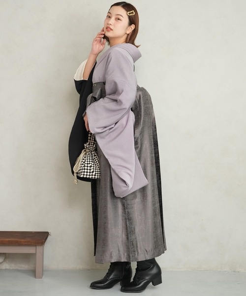utatane(ウタタネ)の「袴セット utatane ちりめん(着物・レディース・ラベンダー・M)」の1枚目の写真