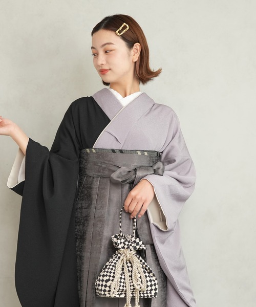 utatane(ウタタネ)の「袴セット utatane ちりめん(着物・レディース・ラベンダー・M)」の5枚目の写真