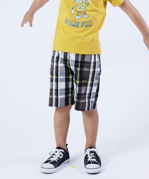 DILASH（ディラッシュ）の「先染チェック パンツ(5分丈)（その他パンツ・キッズ・ブルー/ブラック/イエロー・90/100/120/140/130/110/80）」の2枚目の写真