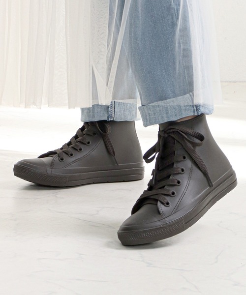 AAA+（サンエープラス）の「AAA+Feminine / 防水ハイカットレインスニーカー（レインシューズ・レディース・ダークブラウン/ブラック・S/L/M）」の2枚目の写真