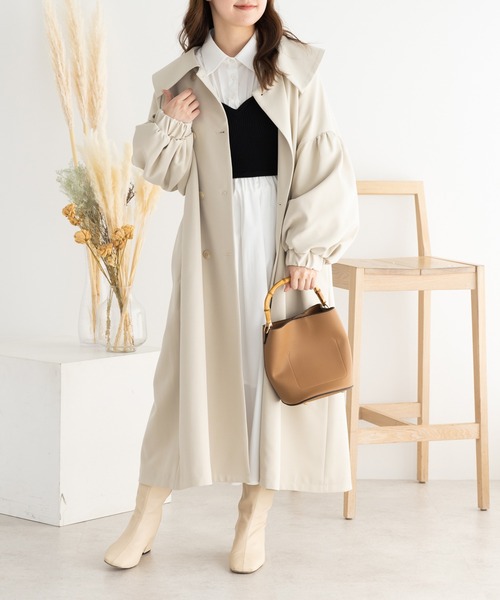 SLURR（スラ―）の「ボリュームスリーブトレンチコート（トレンチコート・レディース・ベージュ/アイボリー・FREE）」の5枚目の写真