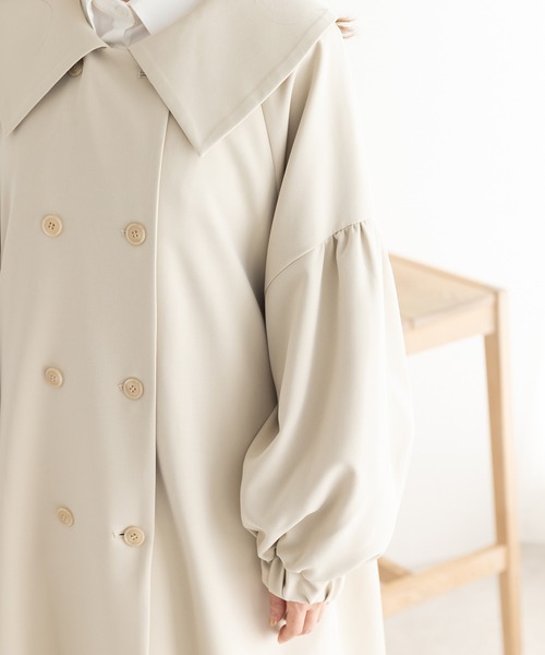 SLURR（スラ―）の「ボリュームスリーブトレンチコート（トレンチコート・レディース・ベージュ/アイボリー・FREE）」の7枚目の写真