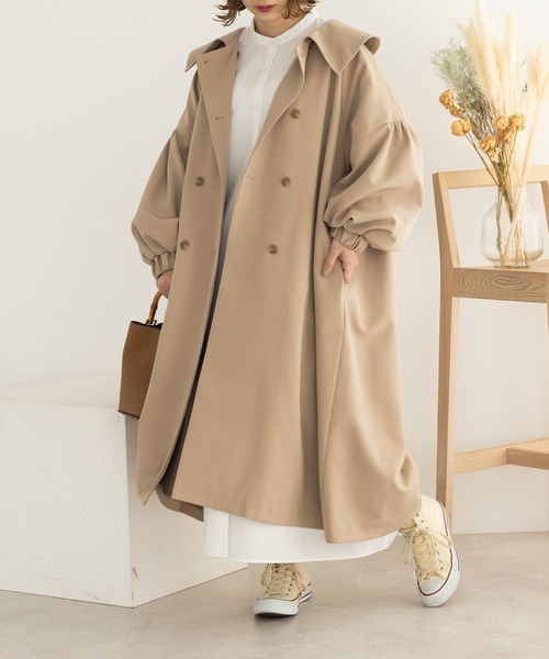 SLURR（スラ―）の「ボリュームスリーブトレンチコート（トレンチコート・レディース・ベージュ/アイボリー・FREE）」の10枚目の写真