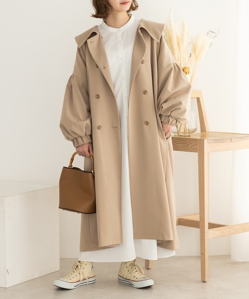 SLURR（スラ―）の「ボリュームスリーブトレンチコート（トレンチコート・レディース・ベージュ/アイボリー・FREE）」の12枚目の写真