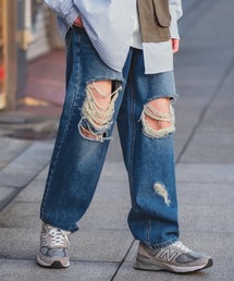 improves | ダメージ加工 ワイド デニムパンツ(デニムパンツ)