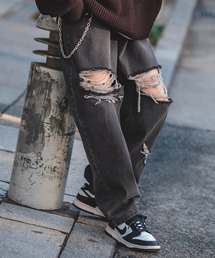 improves | ダメージ加工 ワイド デニムパンツ(デニムパンツ)