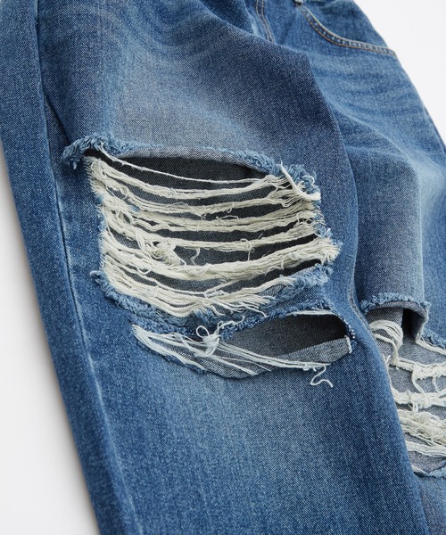 improves(インプローブス)の「ダメージ加工 ワイド デニムパンツ(デニムパンツ・メンズ・ブラック/ブルー・MEDIUM/LARGE)」の11枚目の写真