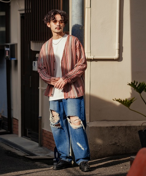 improves(インプローブス)の「ダメージ加工 ワイド デニムパンツ(デニムパンツ・メンズ・ブラック/ブルー・MEDIUM/LARGE)」の17枚目の写真