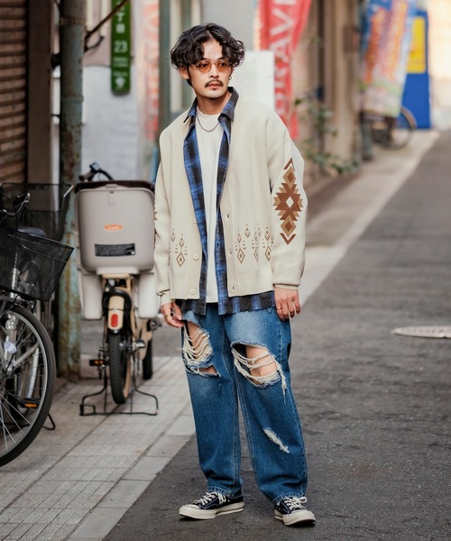 improves(インプローブス)の「ダメージ加工 ワイド デニムパンツ(デニムパンツ・メンズ・ブラック/ブルー・MEDIUM/LARGE)」の18枚目の写真